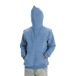 Sweat à capuche zippé intégral pour homme, style streetwear, 460 GSM, coton et polyester, épais, avec masque intégré, chaud pour l'hiver, fournisseur OEM et marque privée - Product Image 1