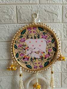 Surtido de madera Ganesha Pichwai vaca colgante de pared para Diwali puertas y paredes decoración inauguración de la casa y buena suerte regalo Diwali entrada - Product Image 5