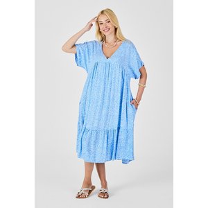 Scollo a V taglia Oversize modello doppio volano tascabile vestito elegante tessuto a maglia pezzo unico incluso - Product Image 2