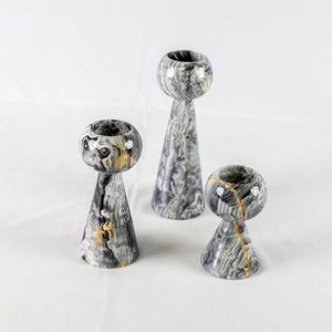 Bougeoir décoratif de salon de table de conception classique bougeoir en marbre de qualité de luxe par fournitures de Collection Royal Home - Product Image 2