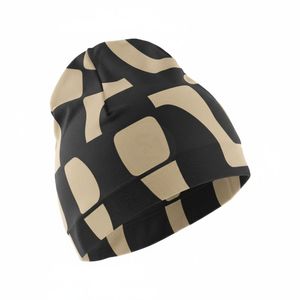 Casquette de course à séchage rapide, camouflage, géométrie linéaire, crâne, noir et blanc, géométrique, bonnet thermique, 100% acrylique, polyvalent - Product Image 5