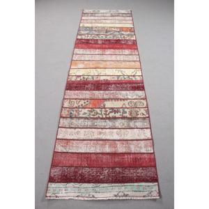 Vintage Rug, 2,6x8,<b>9</b> ft Turkish Rug, Red Blue Ombr Wool Rug - Product Image 1