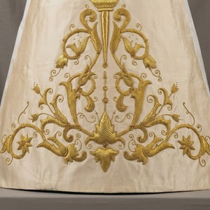 Hand Made Embroidery <b>Banner</b> Cream Gold Embroidered Liturgical Religious Church Vestment Church Processional Robe <b>Banner</b> - Product Image 3