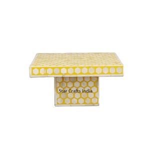 แท่นวางเค้กหินอ่อนสีขาวชุบเดี่ยวสำหรับตกแต่งงานแต่งงาน - Product Image 3