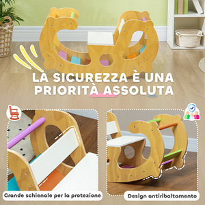 AIYAPLAY 2 en 1 Arc Montessori et chaise berçante Jouet de jeu d'intérieur pour enfants, bois de pin, 91x41x48 cm - Product Image 6