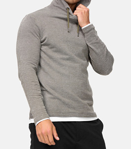Sudadera con capucha de algodón sólido de lana de peso pesado con estampado de soplo de invierno de alta calidad para hombre - Product Image 2