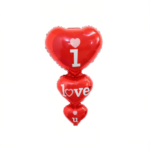 Ballons de fête en aluminium en forme de cœur « Je t'aime » 115 cm, lot de 12 - Product Image 3