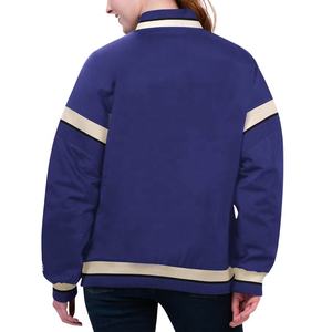 Veste d'université en satin pour femmes avec manches contrastées en coton brodé personnalisé Taille personnalisée pour l'équipe universitaire Veste - Product Image 6