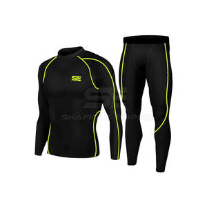 Traje de gimnasio personalizado para hombre 2025, compresión ligera, cierre de cintura elástica, patrón sólido de calidad Premium, ropa de ejercicio de otoño - Product Image 1