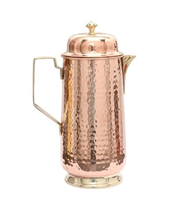 Jarra de Agua de Cobre Martillado Artesanal con Diseño de Barriga Ancha para Hidratación Ayurvédica Premium - Product Image 6