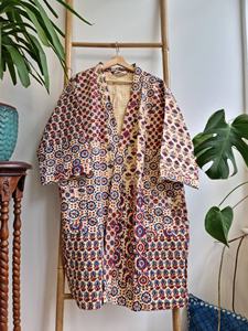 Antique Printing Designer Pattern Kantha <b>Kimonos</b> Dresses Knee Length Summer Spring Wearing Beach Birthday Party Free Size - Product Image 5