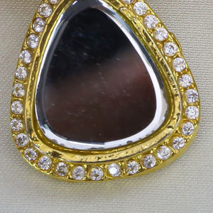 Best Quality Customized Sized <b>Gold</b> <b>Plated</b> <b>Hoop</b> <b>Earrings</b> for Women Black & Kundan Stones with Cz Inset for Party & Gift - Product Image 2