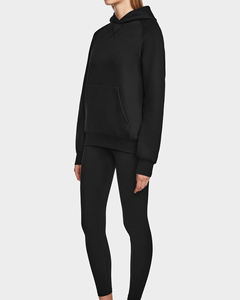 Sudadera con capucha y cremallera negra para hombre y mujer al por mayor, Capucha ajustable de algodón y poliéster de primera calidad, bolsillo con cremallera, ropa informal deportiva - Product Image 6