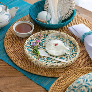 VENTE OFF 10% haute qualité plat Winnoving bambou panier pour affichage nourriture et décoration de la maison bon prix pour petite quantité - Product Image 3