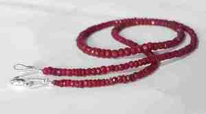 สร้อยคอลูกปัดอัญมณีทับทิมธรรมชาติขนาด17.5นิ้ว - Product Image 2