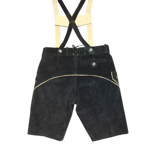 Pantalones Cortos Bávaros de Estilo Urbano para Hombre, Cintura Media, Largura hasta la Rodilla, Color Claro, Cuero Duradero, Diseño Sólido - Product Image 3