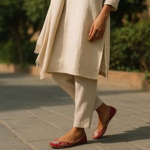 Women's Modest Eco-friendly Durable High-quality <b>Khussa</b> with Embroidered Work Fabric For Women - Product Image 2