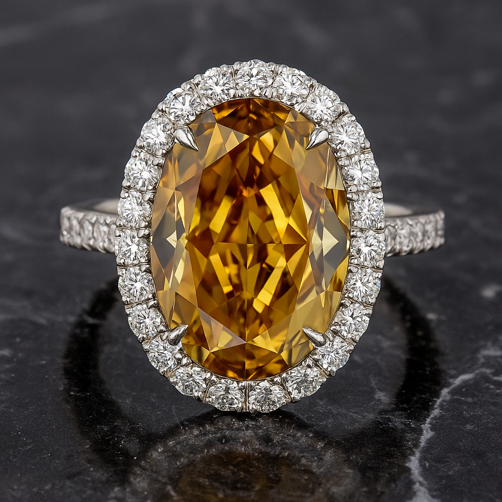 Yellow Brown Diamond Ring