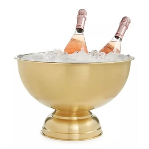 Luxury Stainless Steel Ice <b>Bowl</b> Base Silver Plated Eco-Friendly for <b>Red</b> Wine for Beer Coolers Bars Restaurants Party Use - Product Image 2