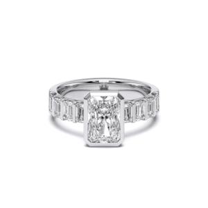 5.00กะรัต E-F/VVS-VS เพชรโมอิสเจิดจรัสแหวนหมั้นทำด้วยเงินสำหรับเธอ - Product Image 1