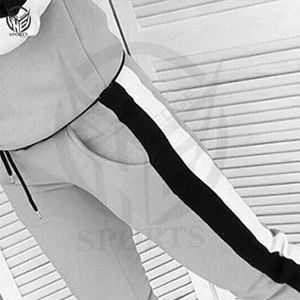 Conjunto de 2 piezas de chándal de algodón con logotipo personalizado, conjunto de pantalones de chándal y Sudadera con capucha, sudadera de entrenamiento para correr 2025 - Product Image 3