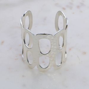 Bracelet jonc ouvert ajustable en laiton plaqué argent gravé pour femme, avec texte personnalisé, cadeau de bijoux – Meilleur prix - Product Image 4