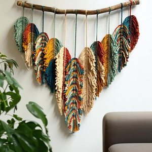 Décor de coiffeuse suspendu en macramé, décor Boho, décoration de maison de fête d'arrière-cour extérieure OEM fabriqué au Vietnam - Product Image 1