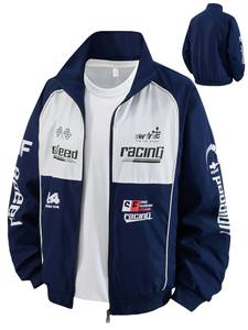 Chaqueta de poliéster estampada a prueba de viento de moda Unisex, ropa de motocicleta de carreras al aire libre de manga larga para primavera y otoño - Product Image 5