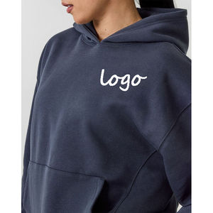 OEM sweat à capuche femme surdimensionné qualité supérieure épaule tombante personnaliser broderie impression automne pull pas cher articles en vrac sweats à capuche - Product Image 2