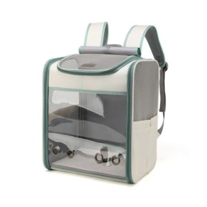 Transparent Mesh Pet <b>Backpack</b> Carrier for <b>Cats</b> Breathable Soft-Sided Quadratic Design with Zipper Closure - Product Image 6