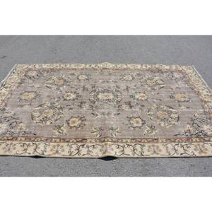 Alfombra turca Vintage Beige clásica, diseño de retazos de 5,1x9 pies, Material de lana, respaldo de látex, forma Rectangular para sala de estar y dormitorio - Product Image 3