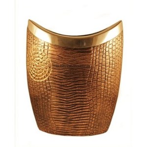 Jarrón de flores pulido brillante con acabado de Color plateado HECHO DE Metal de calidad lujosa con diseño de flores chapadas en oro, suministro de decoración del hogar - Product Image 6