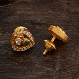Pendientes de Diamante Corte Princesa en Forma de Corazón en Oro Rosa y Amarillo - Joyería Vintage de Oro de 14k - Product Image 4
