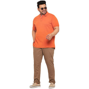 Polo en coton 100 % pour homme, à manches courtes, tricoté, respirant, décontracté, motif uni, grande taille - Product Image 1