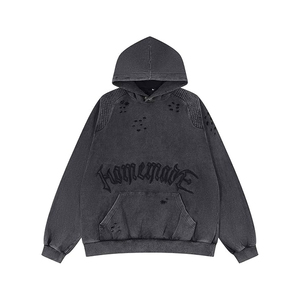 Sudadera con Capucha para Hombre, Estilo Desgastado, 100% Algodón, Tejido de Rizo, Ligera, de Secado Rápido, con Logotipo Personalizado de Alta Calidad, Superventas de Invierno - Product Image 1
