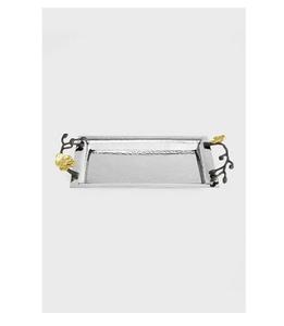 Metal Home Hotel Restaurant Middle East Serving Tray Stainless Steel and Brass Set of 2 <b>Large</b> Oval <b>Mirror</b> <b>Gold</b> Arabic Trays - Product Image 6