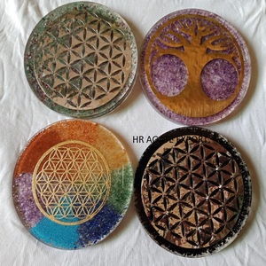 Vente en gros de pierre de guérison en cristal naturel symbole de matrone orgonite orgone pierre précieuse tranche sous-verre pour la décoration - Product Image 5