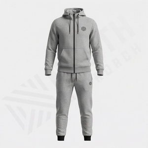 Conjunto Deportivo de Invierno Personalizado al por Mayor, Chaqueta Cortavientos Informal con Capucha, Conjunto de 2 Piezas para Gimnasio y Fitness, Resistente al Viento, Color Personalizado, 100% - Product Image 1