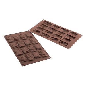 Moule à chocolat en silicone 16P Winter Choco 30x17.5cm, fournitures de décoration de gâteaux, modèle 26 198 77 0065 pour Silikomart - Product Image 1