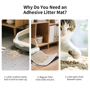 Pakeway hai lớp EVA tổ ong thiết kế nước tiểu & không thấm nước phân tán kiểm soát ít chất thải mèo xả rác mat - Product Image 2