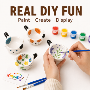 ชุดเซรามิกสำหรับทำจานจิ้ม DIY ขายส่ง ชุดระบายสีรูปสัตว์สำหรับเด็ก ถ้วยซอส ถ้วยเครื่องปรุงขนาดเล็ก ชุดงานฝีมือศิลปะ - Product Image 4