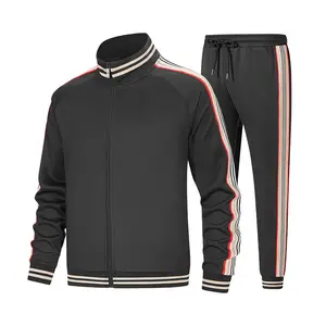 Mode ajusté imprimé équipe bleu Gym survêtement pour hommes vêtements de Sport vêtements de sueur deux pièces blanc Sport survêtement hommes