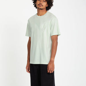 Camiseta de algodón orgánico ligero de último diseño 2025 para hombre, logotipo personalizado, tela de punto de patrón sólido informal de alta calidad - Product Image 6