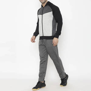 Survêtement gris à fermeture éclair en gros | Sweat à capuche ensemble pantalon de jogging | Vêtements de sport coupe régulière | Tenue de streetwear décontractée entraînement quotidien - Product Image 4