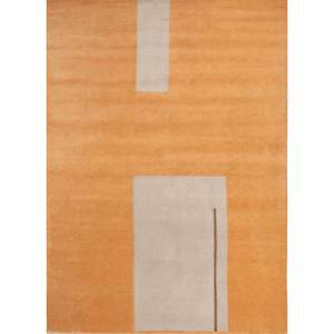 Tapis en laine noués à la main Sthir, motif abstrait rouge et orange, kilim, 9x12 rectangulaire, pour entrée et salon AIWL-3015 - Product Image 1