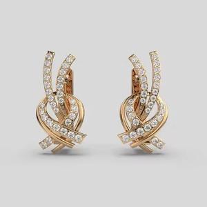 Pendientes de tuerca de diamantes de oro rosa de 18 quilates de alta demanda, delicados destellos diarios para graduación de cumpleaños, otras ocasiones especiales, venta - Product Image 1