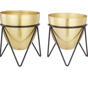 Jardinière à fleurs de grande taille de style moderne, fabriquée à la main, pour la décoration intérieure et extérieure des hôtels de luxe, pot à fleurs en métal très vendu - Product Image 3