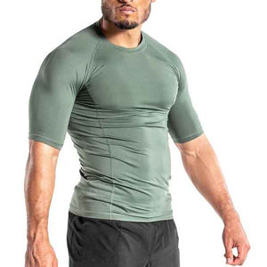 Compresión de Color sólido en blanco simple de alta calidad hecha a medida gran oferta sublimada 2025 Rush Guard ropa deportiva de secado rápido - Product Image 4