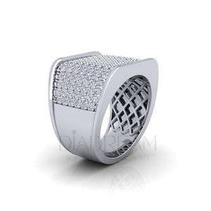 Bague en argent sterling 925 Micro Pave coupe ronde Leb Grown Diamond Ring pour hommes Bague fine de style Hip Hop pour mariages et fêtes - Product Image 2