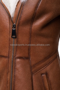 2026 Hot Selling Real Brown <b>Sheepskin</b> Leather Regular Hood Women's 100% High Quality Breathable Waterproof Winter Fashion <b>Jacket</b> - Product Image 5